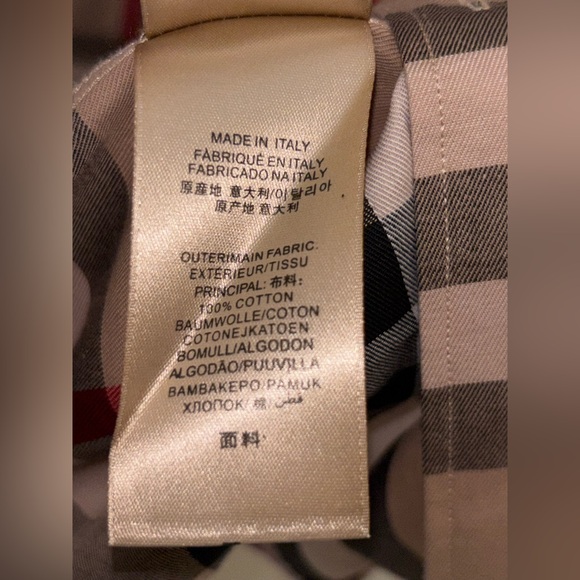 New Burberry Checked Shirt Men Beige XXL - Picture 9 of 12